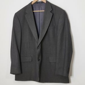 Lands End 48R Suit Blazer Gray 100% Wool